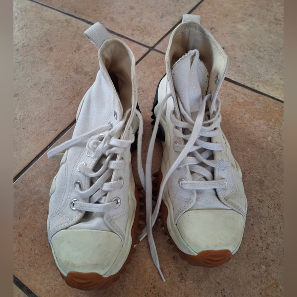 Converse White and Black High-Top Sneakers - Picture 3 of 8